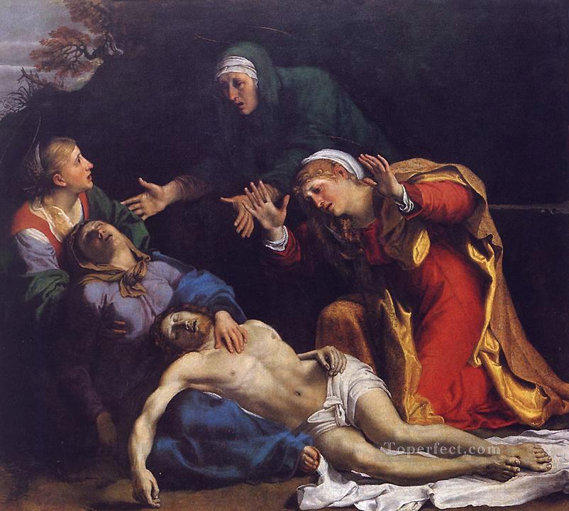 Lamentation du Christ religieuse Annibale Carracci Peintures à l'huile